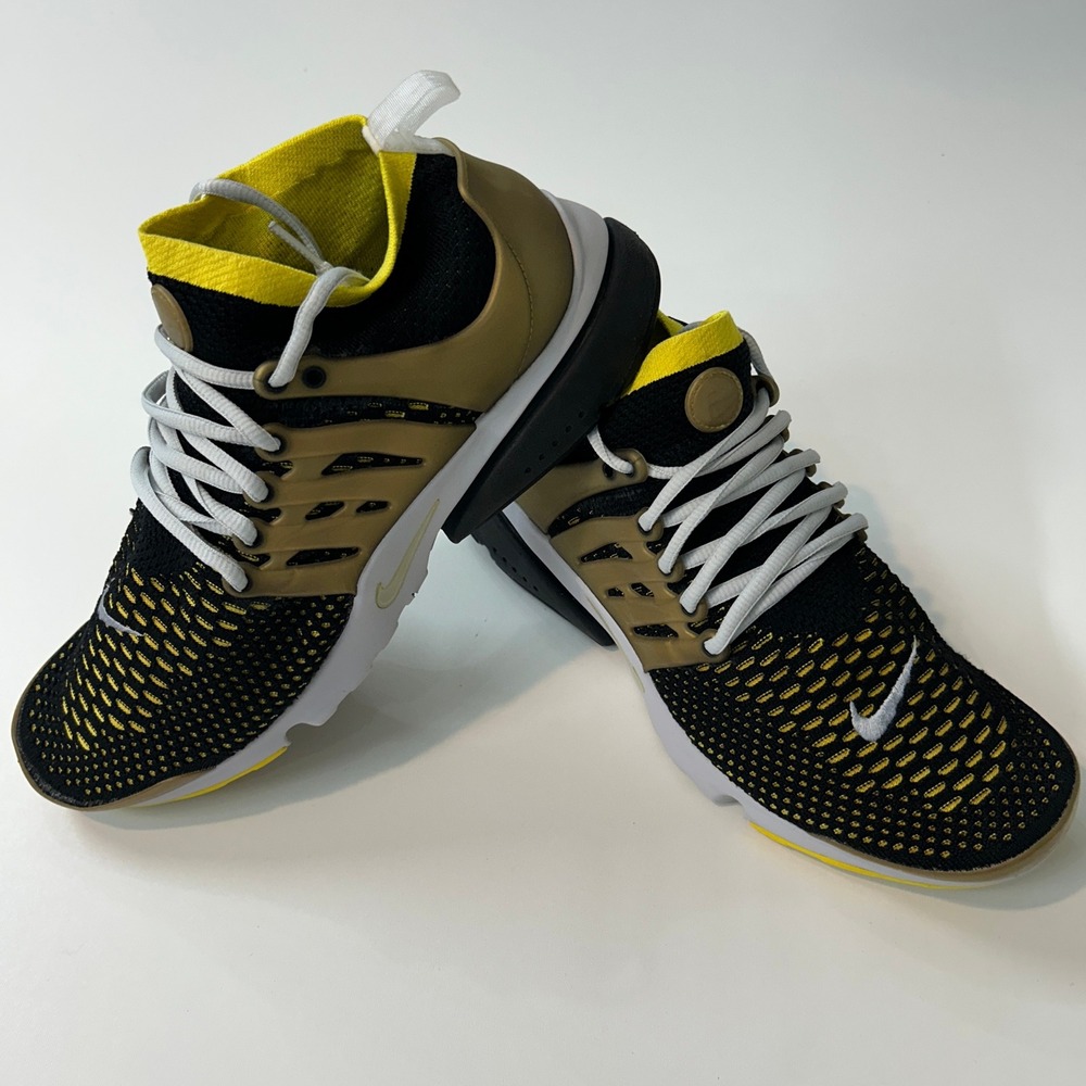 Nike Air Presto Ultra Flyknit Black Yellow Strike Gold 835570-007 Mens 10.5